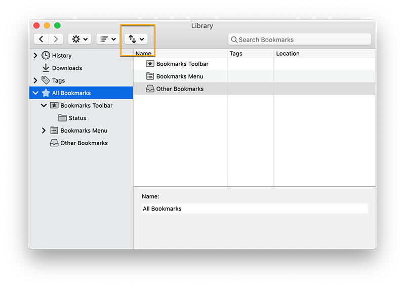 Exporting your Bookmarks